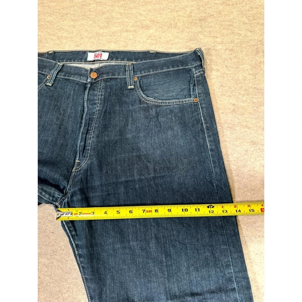 Levis 501 Original Fit Straight Jeans‎ Mens 40x30 Blue Denim High Rise Dark Wash